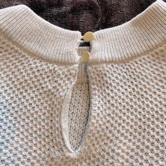 Loft, light blue soft sweater with cute gold buttons on the back. - Picture 5 of 6